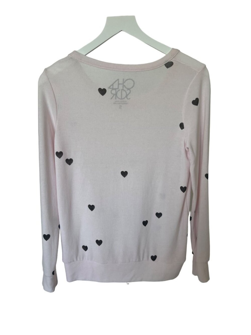 Chaser Tiny Hearts Lightweight Sweatshirt Pearl Pink - Picture 5 of 5